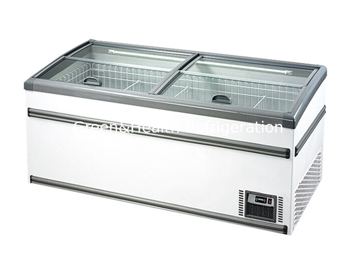 Large Volume Sliding Door Ice Cream Refrigerator Island Display Freezer R404a 1040L