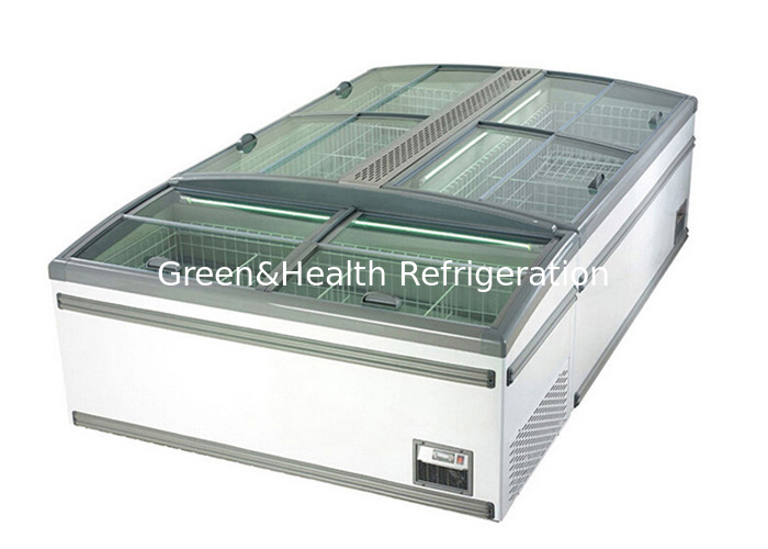 Large Volume Sliding Door Ice Cream Refrigerator Island Display Freezer R404a 1040L