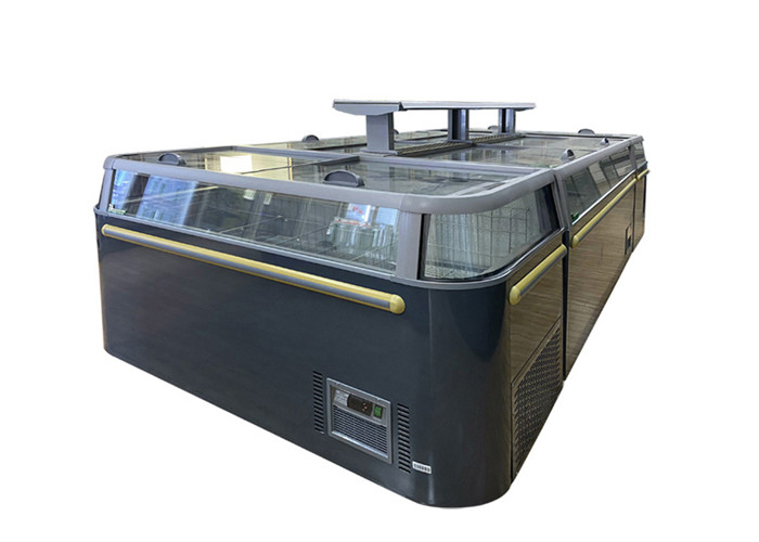 -18~-22℃ Commercial Supermarket Island Freezer Sliding Glass Door Frozen Island Combine Freezer