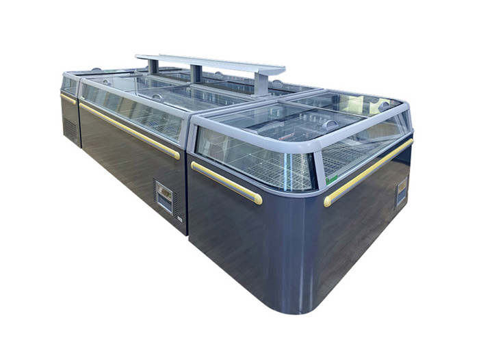 -18~-22℃ Commercial Supermarket Island Freezer Sliding Glass Door Frozen Island Combine Freezer