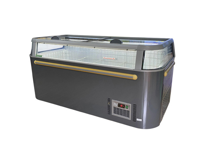 -18~-22℃ Commercial Supermarket Island Freezer Sliding Glass Door Frozen Island Combine Freezer
