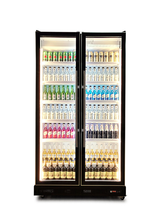 R290a Two Door Refrigerator Glass Door Wine And Beverage Coolers For Bar