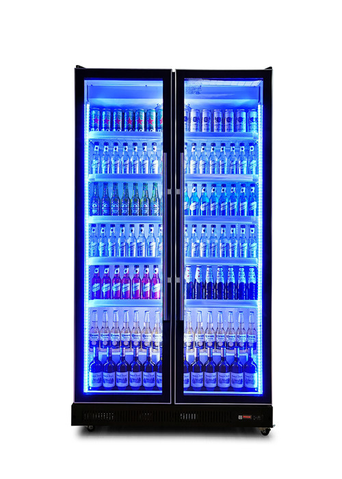 R290a Two Door Refrigerator Glass Door Wine And Beverage Coolers For Bar