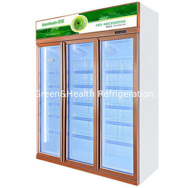452L 1 Door Commercial Beverage Cooler Upright Display Bar Fridge Champgne Color