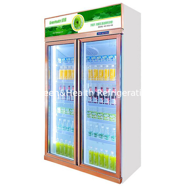452L 1 Door Commercial Beverage Cooler Upright Display Bar Fridge Champgne Color