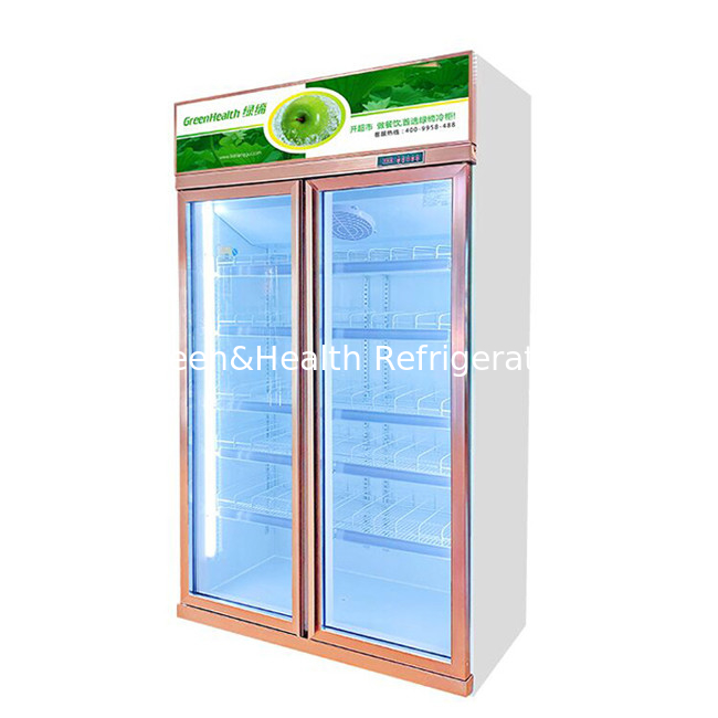 452L 1 Door Commercial Beverage Cooler Upright Display Bar Fridge Champgne Color