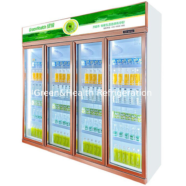 452L 1 Door Commercial Beverage Cooler Upright Display Bar Fridge Champgne Color