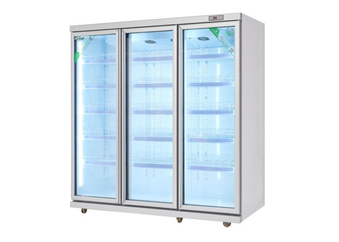 1463L Commercial Display Freezer Supermarket Equipment 2 Glass Door For Drink Deli