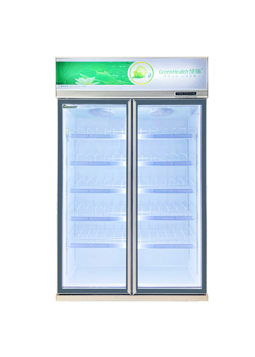 R290 2 Glass Door Upright Display Fridge Refrigerator Energy Save Inverter Compressor