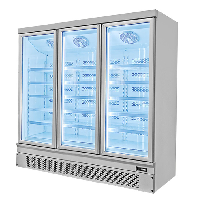 1650W Beverage Glass Door Freezer Frozen Products Seafood Display Showcase