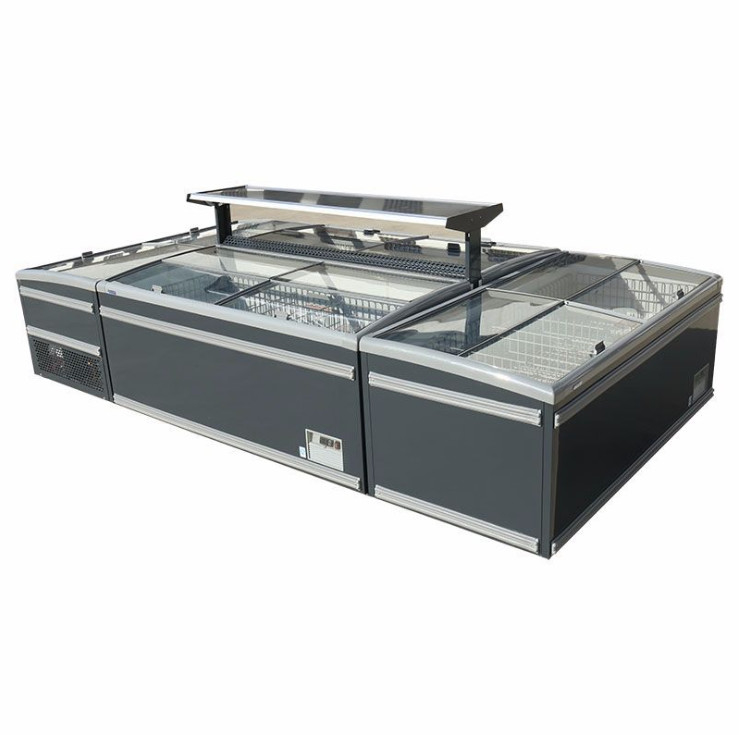 Seafood Display Supermarket Island Freezer With -18~-22 ℃ And Interior Lighting