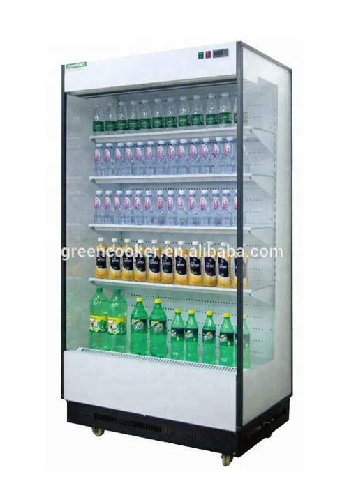 4 Layers Shelves Open Chiller Refrigerator For Supermarket Commercial Beer Equipment