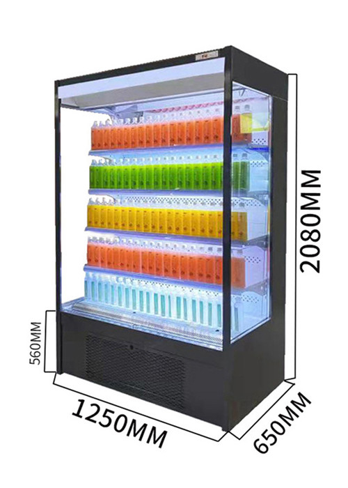 Supermarket Open Chiller Refrigerated Vegetable Display Rack Refrigerated Showcases Counter Top