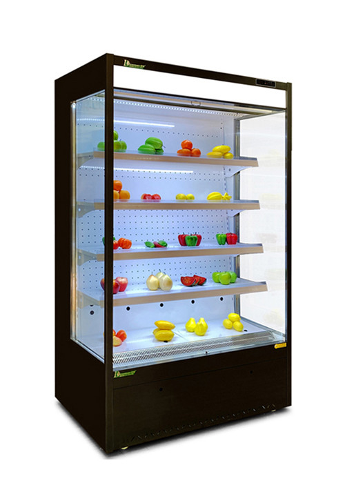 Supermarket Open Chiller Refrigerated Vegetable Display Rack Refrigerated Showcases Counter Top