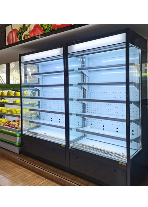 Supermarket Open Chiller Refrigerated Vegetable Display Rack Refrigerated Showcases Counter Top