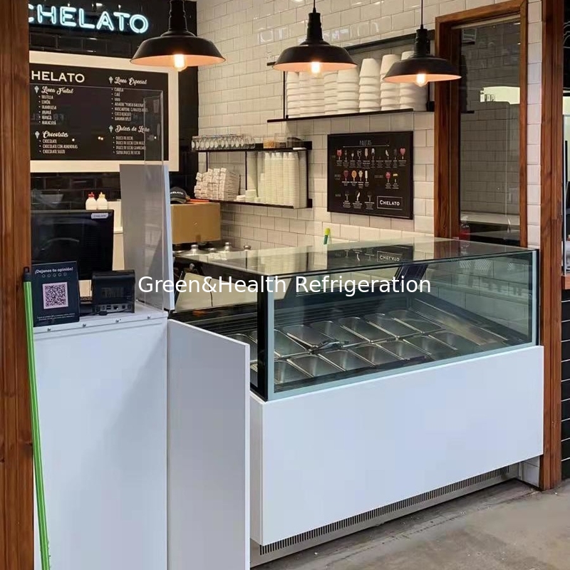 Square Type Ultra Low Temperature Ice Cream Display Freezer Gelato Cabinet