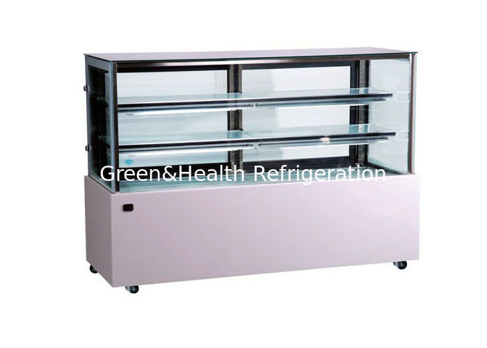 Commercial 4 Feet Square Glass Cake Display Chiller with Dynamic Cooling and Four-Sided Glass for Energy Saving