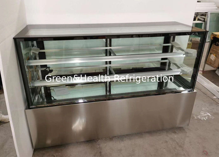 Commercial 4 Feet Square Glass Cake Display Chiller with Dynamic Cooling and Four-Sided Glass for Energy Saving