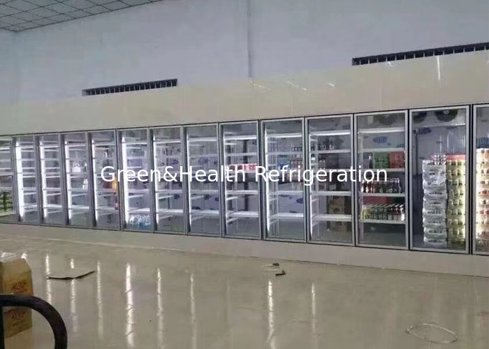 8500L Walk In Cooler Blast Freezer Supermarket Refrigeration With Glass Door