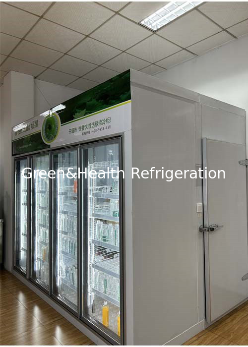 Supermarket Refrigeration Cold Storage Room With Glass Door 8500L Walk In Cooler Blast Freezer