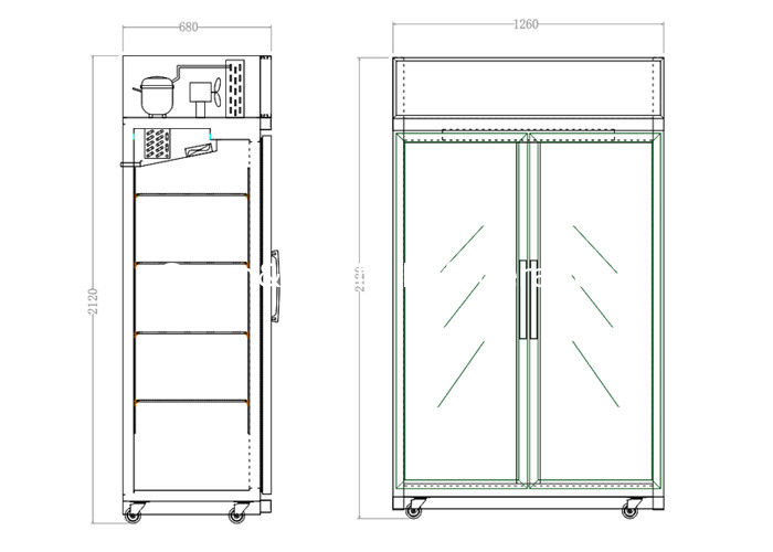 Commercial Beer Cooler with 1530L Storage Capacity Double Glass Doors and Digital Temperature Control