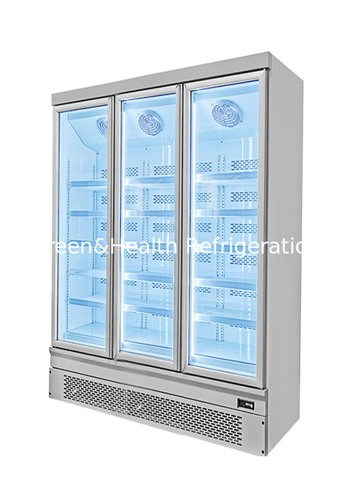 R134a Commercial Display Freezer Multiple Glass Doors For Large Scale Bottom Mount Upright Freezer