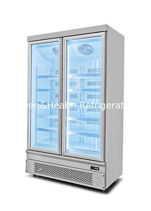 R134a Commercial Display Freezer Multiple Glass Doors For Large Scale Bottom Mount Upright Freezer