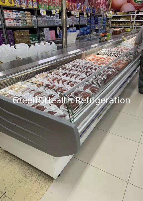 2.5M Seafood Chiller Freezer Meat Display Freezer Supermarket Meat Display Fridge For Sale