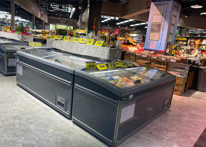 Supermarket Glass Door Chest Deep Freezer Food Display Merchandise Refrigerator 1040L