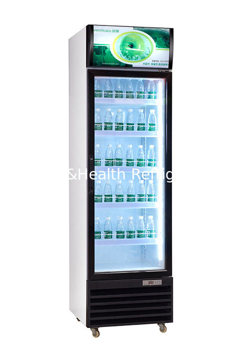Commercial Black Stainless Steel And Glass Sliding Door Fridge For Beverage