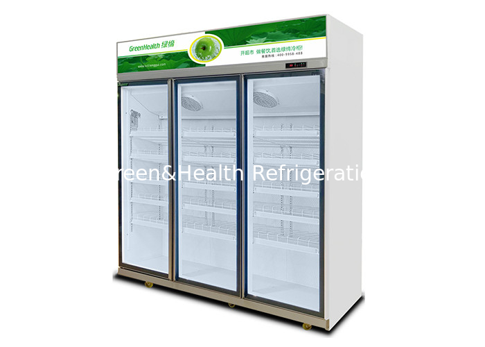4 Doors Commercial Display Freezer 2087L Self Closing Glass Door Refrigeration Equipment