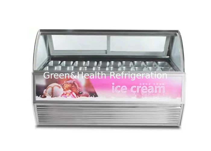 Supermarket 3 Layers Ice Cream Freezer Inner LED Glass Door Display Freezer