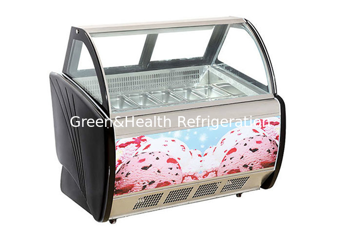 Supermarket 3 Layers Ice Cream Freezer Inner LED Glass Door Display Freezer