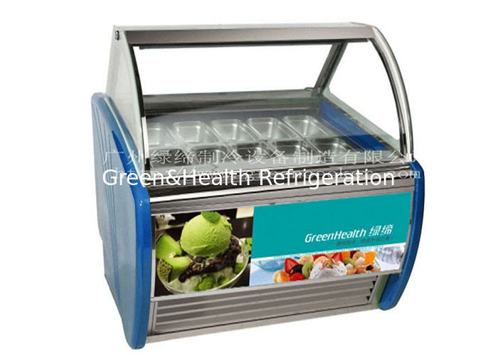 Supermarket 3 Layers Ice Cream Freezer Inner LED Glass Door Display Freezer