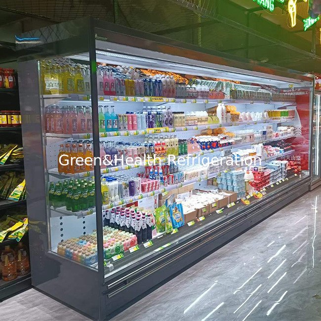 1350L Commercial Multideck Open Chiller For Shop Drink Air Cool Refrigerator