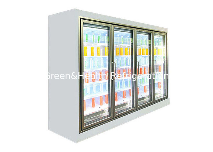 Remote Plug-In Multideck Open Beverage Display Chiller with R404A Refrigerant and Double Air Curtain for 2~8°C Commercial Refrigeration