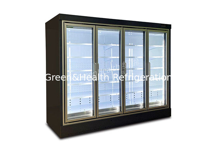 Remote Plug-In Multideck Open Beverage Display Chiller with R404A Refrigerant and Double Air Curtain for 2~8°C Commercial Refrigeration