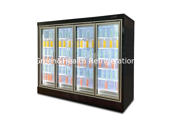 Remote Plug-In Multideck Open Beverage Display Chiller with R404A Refrigerant and Double Air Curtain for 2~8°C Commercial Refrigeration