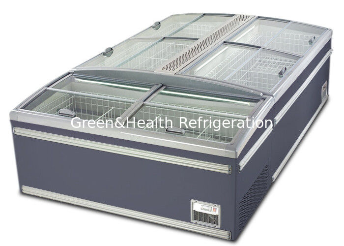 Commercial Island Freezer with 1040L Capacity Auto Defrost and R290 Refrigerant for Supermarket Display