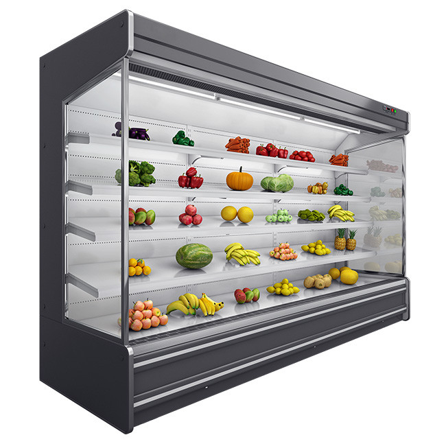 Height 2 Meter Multideck Open Chiller R404a Customized Color