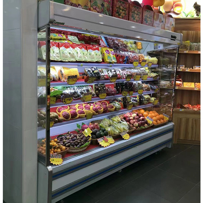 Height 2 Meter Multideck Open Chiller R404a Customized Color