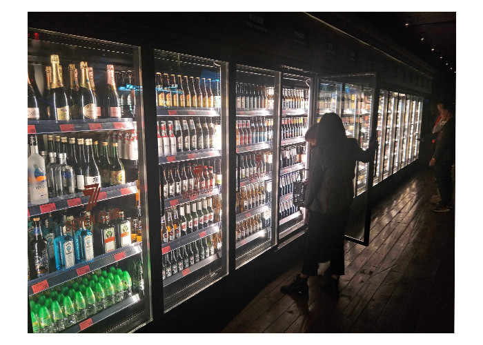 Painted Steel Commercial Multideck Fridges Drinks Display Chiller R404a With Multi Gate Glass Door