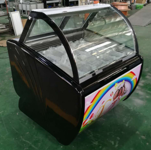 R202a Ice Cream Display Machine 10 / 12 Pans Gelato Freezer For Supermarket