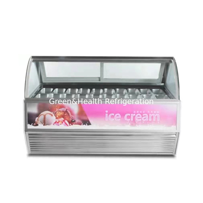 10/12/14/16/18 Pans Gelato Freezer Blue Hard Ice Cream Display Freezer