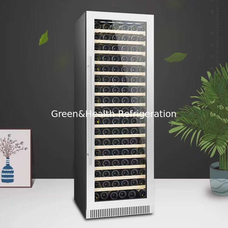 Fan Cooling Low E Glass Wine Cabinet Fridge With Temperature Range 4 To 22°C