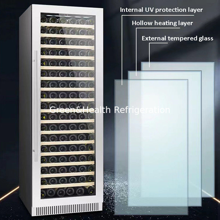 ETL Certificate Fan Cooling Low E Glass Wine Cabinet Fridge With Temperature Range 4 To 22°C