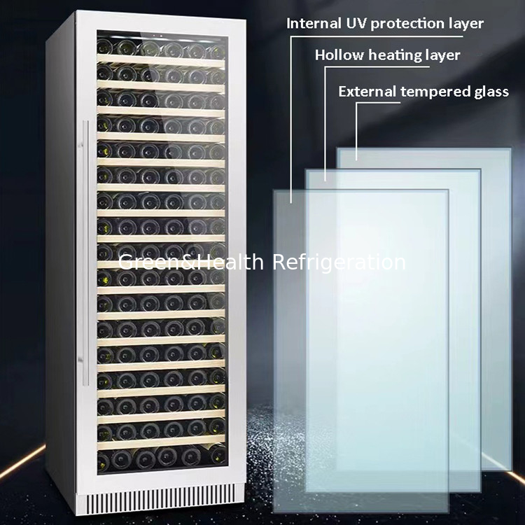 Fan Cooling Low E Glass Wine Cabinet Fridge With Temperature Range 4 To 22°C