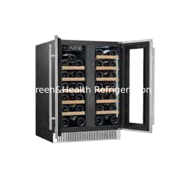 ETL Certificate 110V/60Hz Double Glass Door Wine Cooler Cabinet With R600 Refrigerant