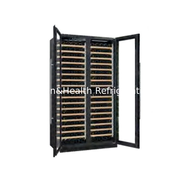 ETL Certificate 110V/60Hz Double Glass Door Wine Cooler Cabinet With R600 Refrigerant