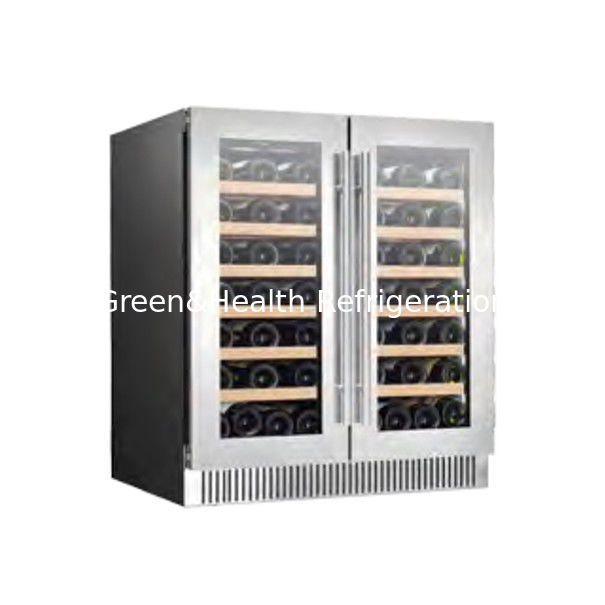ETL Certificate 110V/60Hz Double Glass Door Wine Cooler Cabinet With R600 Refrigerant